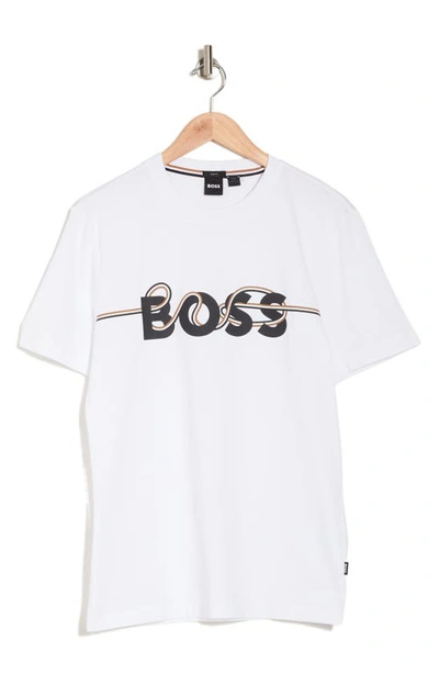 Hugo Boss Tessler Cotton Graphic T-shirt In White