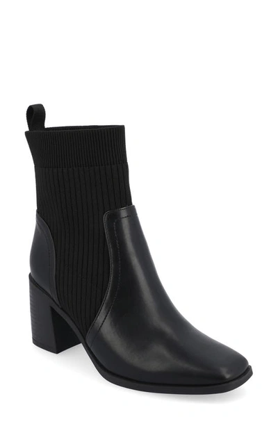 Journee Collection Harlowe Knit Bootie In Black
