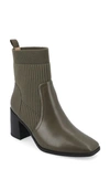Journee Collection Harlowe Knit Bootie In Olive
