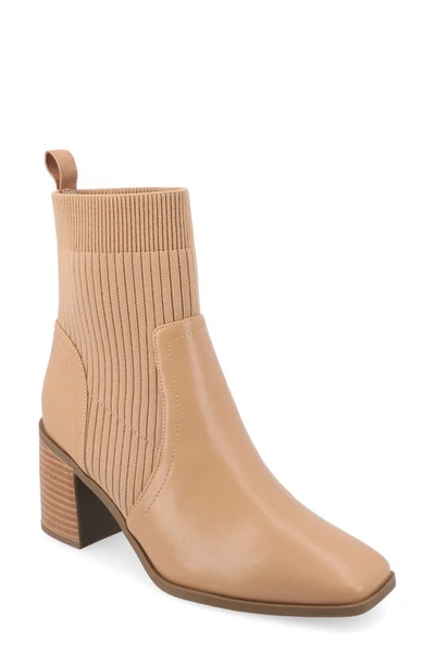 Journee Collection Harlowe Knit Bootie In Tan