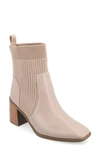 Journee Collection Harlowe Knit Bootie In Taupe