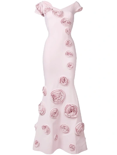Chiara Boni La Petite Robe 长款玫瑰镶嵌小礼服