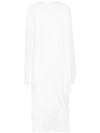 Army Of Me Draped Super Long Sweatshirt In White