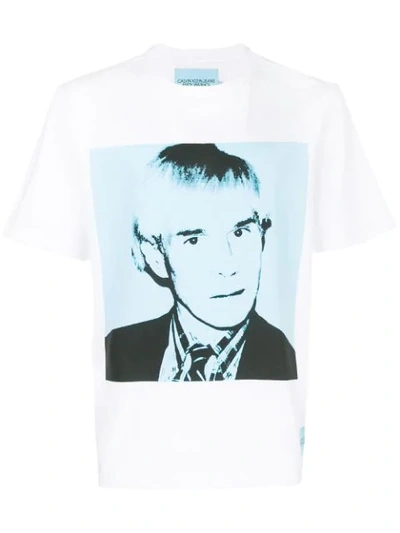 Calvin Klein Jeans Est.1978 Andy Warhol Print T-shirt In White/blue