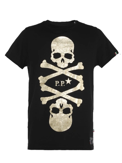 Philipp Plein Cotton T-shirt In Black - Gold