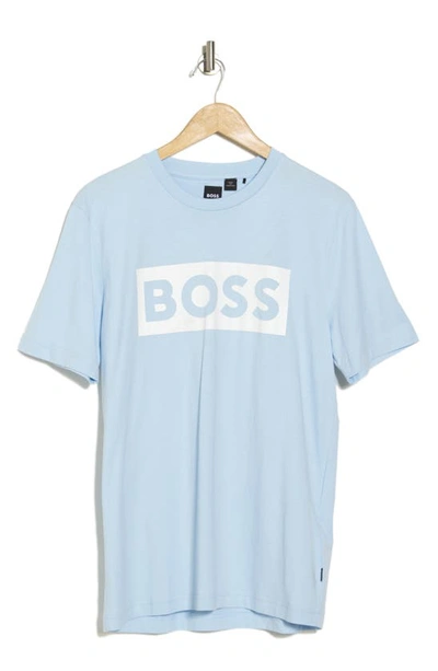 Hugo Boss Tiburt Logo Graphic T-shirt In Light Blue