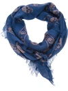 Alexander Mcqueen Skull Print Scarf - Blue