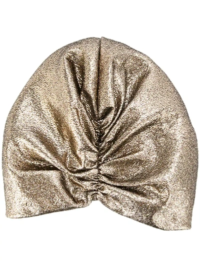 Donia Allegue Metallic Turban In Metallic