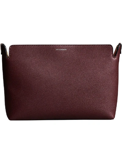 Burberry Large Tri-tone Leather Clutch In Pink