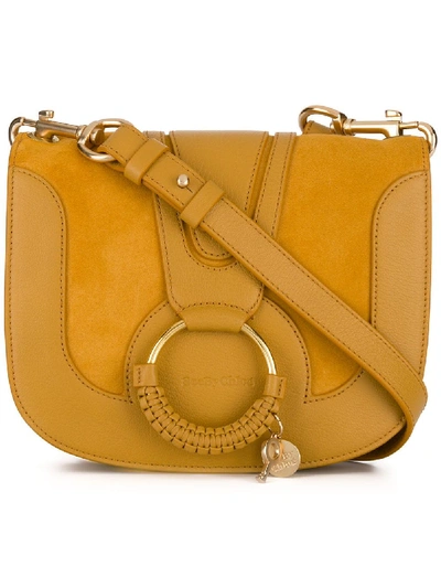 See By Chloé Hana Golden Yellow Leather Shoulder Bag In Orange