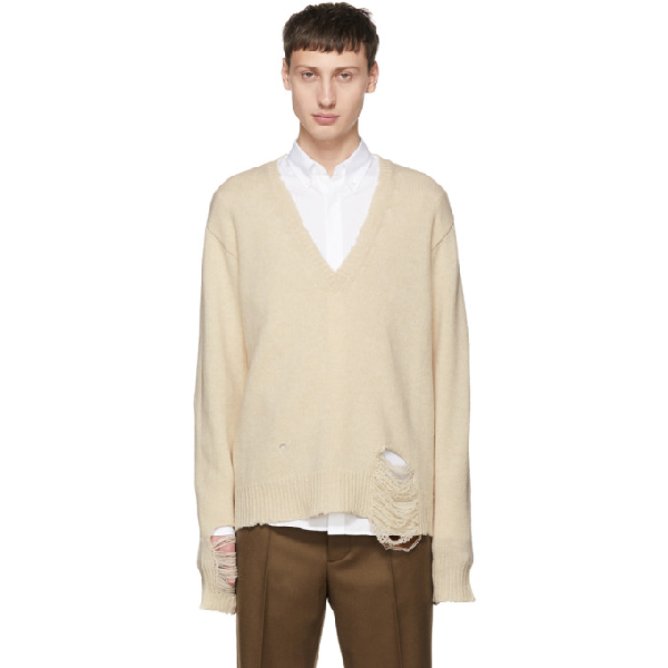 deep v neck sweater mens