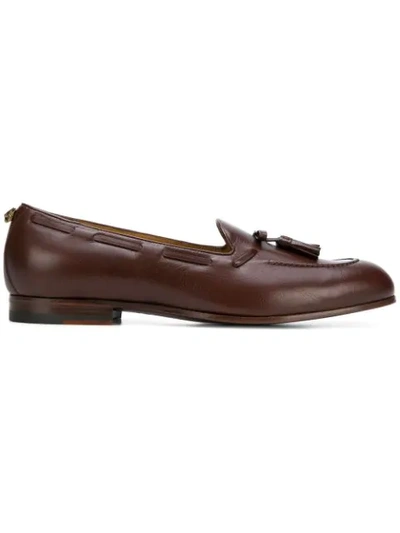 Gucci Loomis Leather Tasselled Loafers In Brown