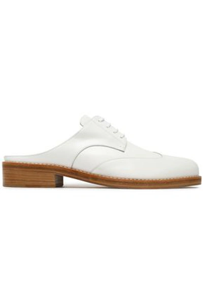 Michael Kors Woman Lace-up Leather Slippers White