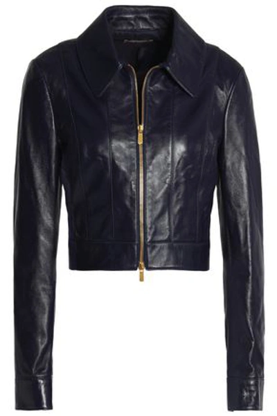 Michael Kors Woman Leather Jacket Navy