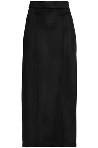 Galvan Woman Stretch-knit Midi Skirt Black