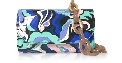 Emilio Pucci Optical Printed Leather Cosmetic Case/pouch In Basic
