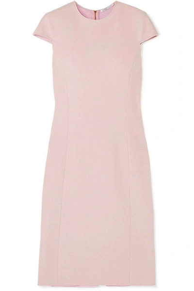 Agnona Cap-sleeve Fitted Cashmere Midi Dress In Pink