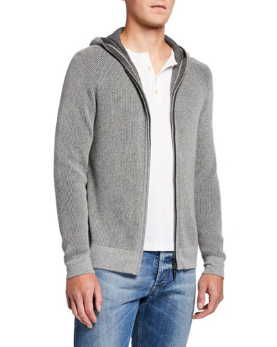 Loro Piana Men's Baby Cashmere Zip-front Hoodie In Medium Beige