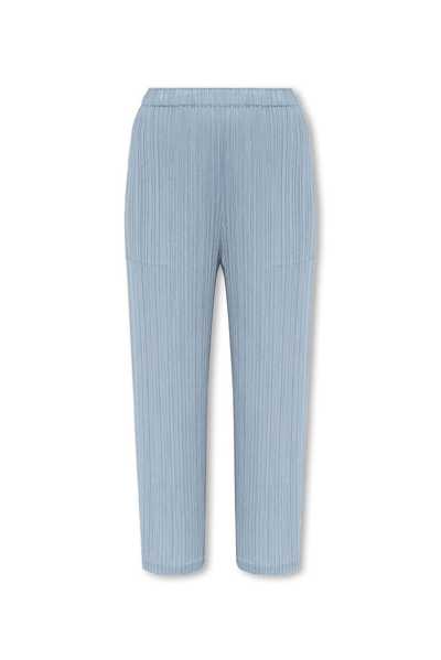 Issey Miyake Mc August Pleated Cropped Trousers In Grey