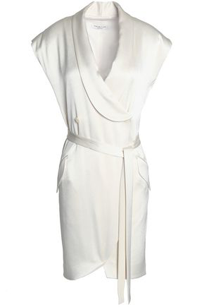 Satin crepe Wrap Top In Cream Satin crepe Wrap Top In Cream