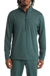 Zella Restore Soft Performance Half Zip Pullover In Green Duck Melange