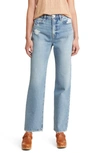 Frame Le Jane Ankle Wide Leg Jeans In Baines Rips