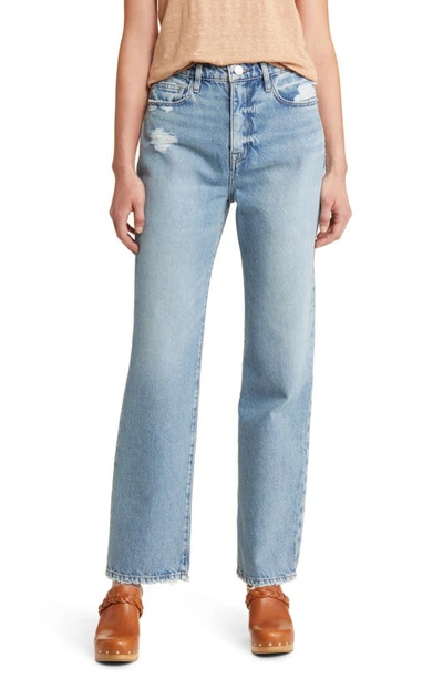 Frame Le Jane Ankle Wide Leg Jeans In Baines Rips