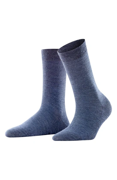 Falke Soft Merino Socks In Dark Blue Mel.