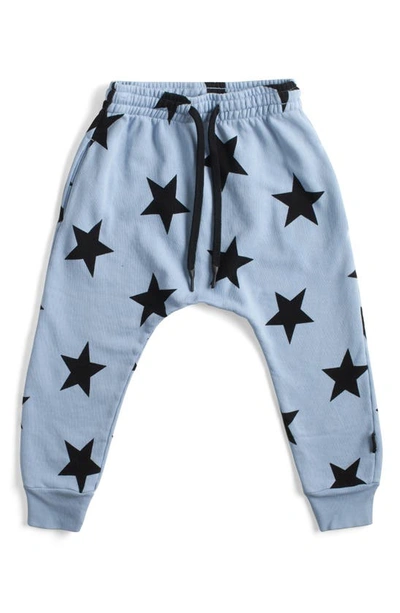 Nununu Kids' Star Baggy Pants In Foggy Blue