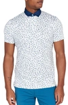 Redvanly Herrick Floral Performance Golf Polo In Bright White