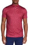 Redvanly Herrick Floral Performance Golf Polo In Sangria