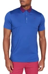 Redvanly Darby Contrast Collar Performance Golf Polo In Limoges