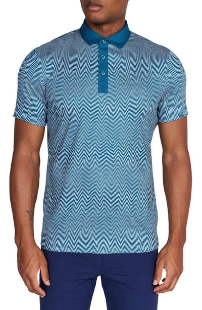 Redvanly Isola Zigzag Performance Golf Polo In Corsair