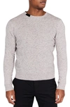 Redvanly Bordon Fleck Merino Wool Crewneck Sweater In Foggy