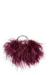 L'alingi Feathered Taliya Clutch Bag In Wine