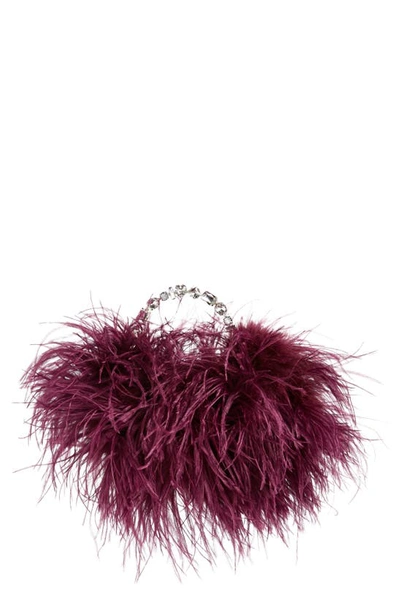 L'alingi Feather Top Handle Bag In Wine