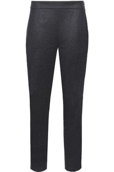 Agnona Woman Wool-blend Straight-leg Pants Dark Gray