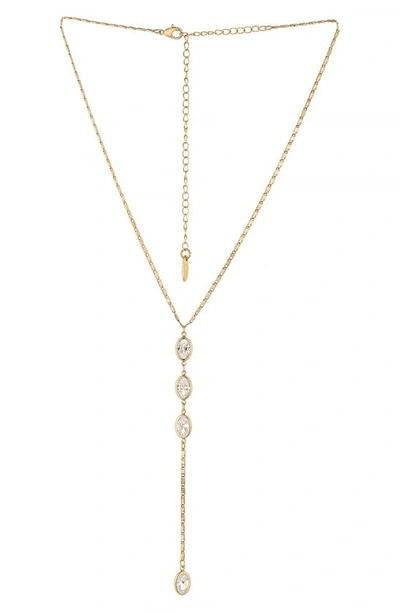 Ettika Cubic Zirconia Y-necklace In Gold