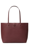 Tory Burch Mcgraw Leather Tote In Muscadine/gold