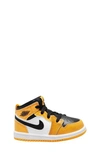 Jordan Kids' Nike Air  1 Mid Se Basketball Sneaker In Taxi/ Black/ White