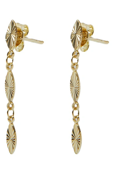 Argento Vivo Sterling Silver Diamond Cut Linear Drop Earrings In Gold