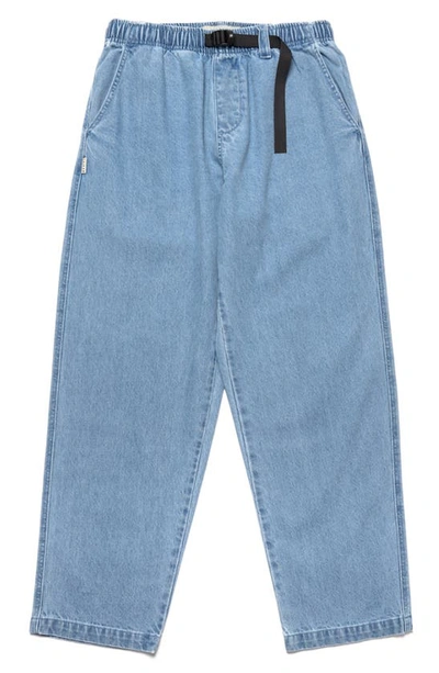 Taikan Chiller Belted Loose Fit Denim Pants In Stonewash Blue