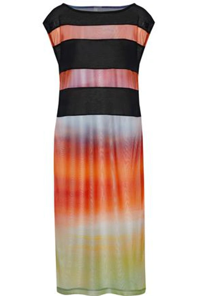 Y-3 Woman + Adidas Striped Gauze Midi Dress Multicolor