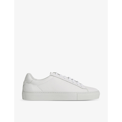 Reiss Finley - White Lace Up Leather Trainers, Uk 6 Eu 39
