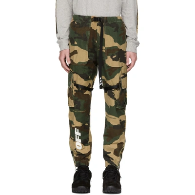 Off-white Parachute Camouflage Cotton Cargo Pants In White