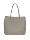Marc Jacobs Logo Shopper East-west Tote In Stone Grey