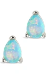 Sterling Forever Isla Created Opal Stud Earrings In Silver