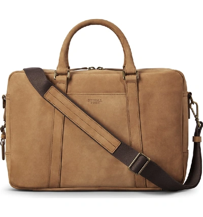 Shinola Men's Outrigger Slim Leather Laptop Briefcase In Light Brown