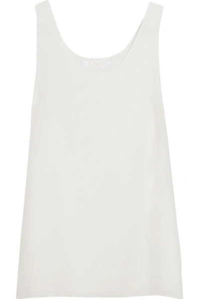 Chloé Iconic Silk Crepe De Chine Tank In Ivory