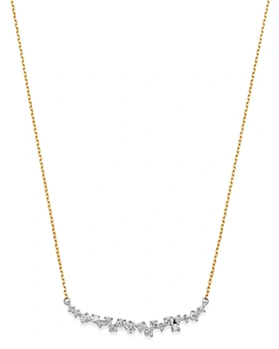 Adina Reyter Sterling Silver & 14k Yellow Gold Scattered Diamond Curve Necklace, 15 In White/gold